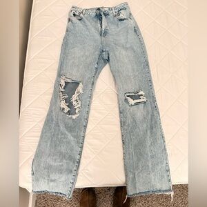 Garage Light Blue Distressed Women Jeans